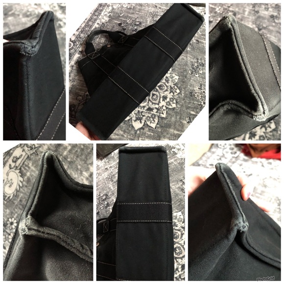 Hermès AUTHENTIC Black & White Stitch Toile Fourre Tout MM Large Canvas Tote Bag - Picture 9 of 16